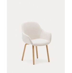 Silla Aleli, borreguito blanco, fresno natural Kave Home. C0100008HI39
