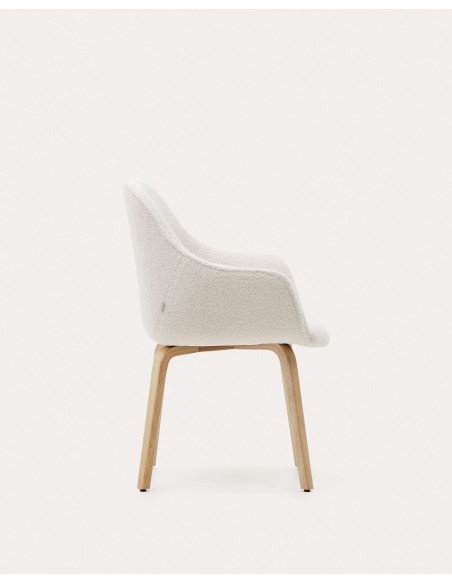 Silla Aleli, borreguito blanco, fresno natural Kave Home. C0100008HI39