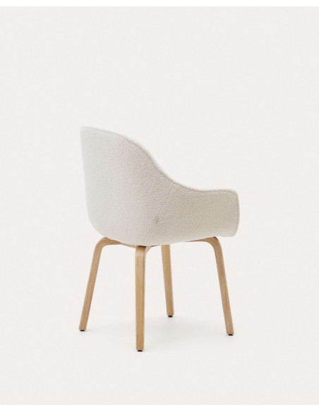 Silla Aleli, borreguito blanco, fresno natural Kave Home. C0100008HI39