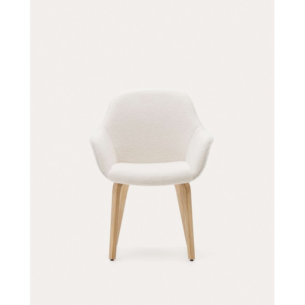 Silla Aleli, borreguito blanco, fresno natural Kave Home. C0100008HI39