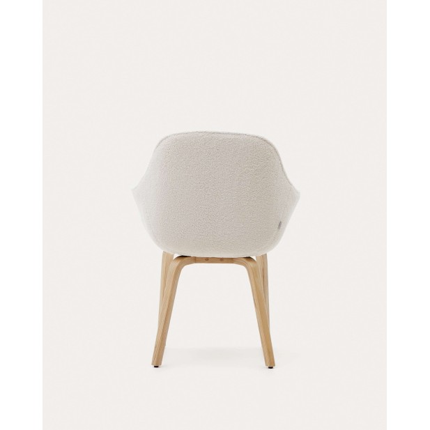 Silla Aleli, borreguito blanco, fresno natural Kave Home. C0100008HI39