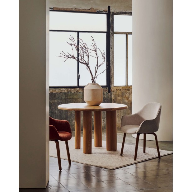 Silla Aleli, chenilla beige, fresno nogal - Kave Home. C01000116BF12 Silla Aleli, chenilla beige, fresno nogal - Kave Home. C01000116BF12