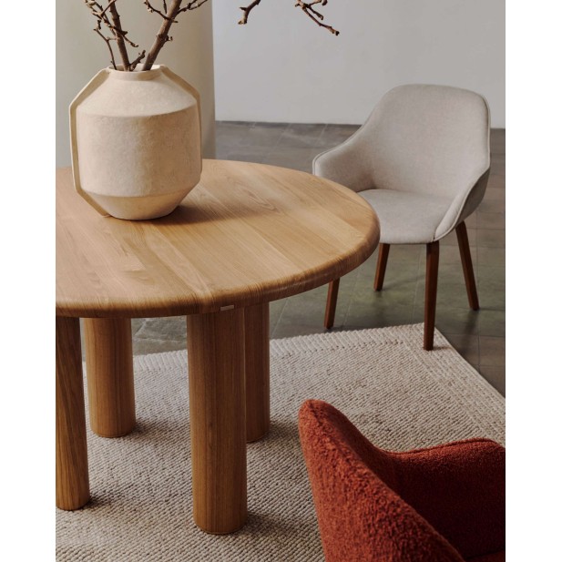 Silla Aleli, chenilla beige, fresno nogal - Kave Home. C01000116BF12 Silla Aleli, chenilla beige, fresno nogal - Kave Home. C01000116BF12