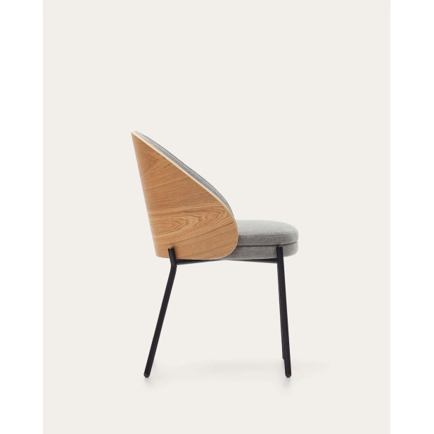 Silla Eamy gris claro, fresno natural, metal - Kave Home. C0100003HE12 Silla Eamy gris claro, fresno natural, metal - Kave Home. C0100003HE12