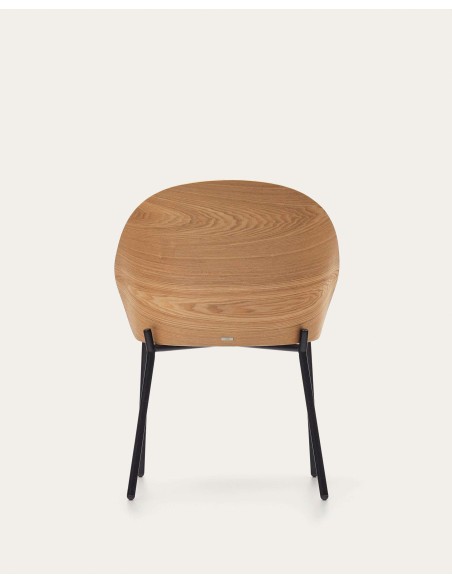 Silla Eamy gris claro, fresno natural, metal - Kave Home. C0100003HE12