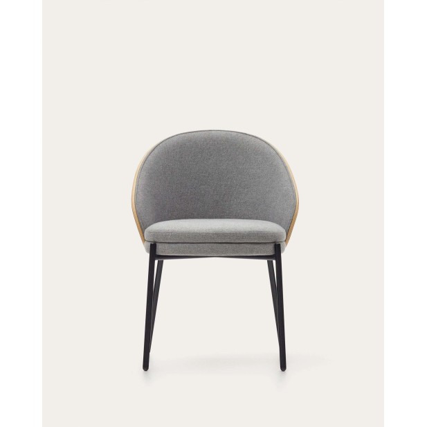 Silla Eamy gris claro, fresno natural, metal - Kave Home. C0100003HE12 Silla Eamy gris claro, fresno natural, metal - Kave Home. C0100003HE12