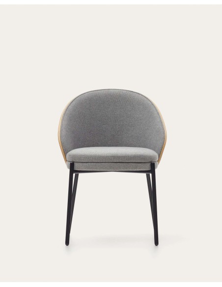 Silla Eamy gris claro, fresno natural, metal - Kave Home. C0100003HE12