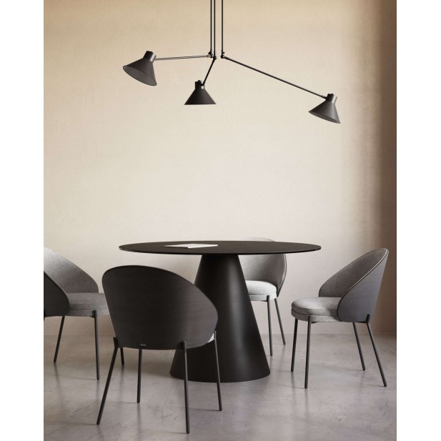 Silla Eamy gris claro, fresno / metal negro - Kave Home. C0100004HE12 Silla Eamy gris claro, fresno / metal negro - Kave Home. C0100004HE12