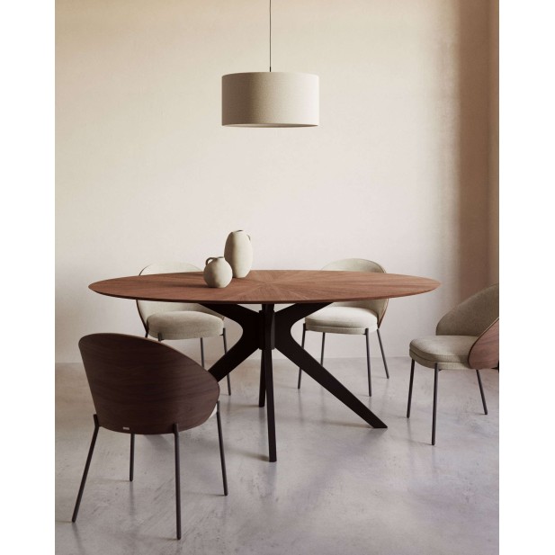 Silla Eamy marrón claro, fresno wengué, metal - Kave Home C0100003HE03 Silla Eamy marrón claro, fresno wengué, metal - Kave Home C0100003HE03