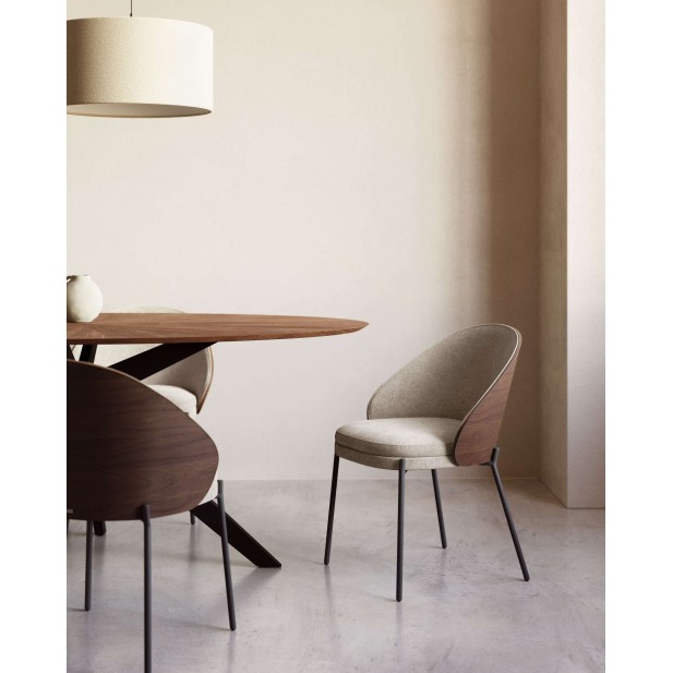 Silla Eamy marrón claro, fresno wengué, metal - Kave Home C0100003HE03 Silla Eamy marrón claro, fresno wengué, metal - Kave Home C0100003HE03