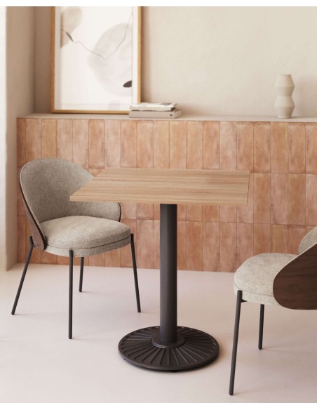 Silla Eamy marrón claro, fresno wengué, metal - Kave Home C0100003HE03