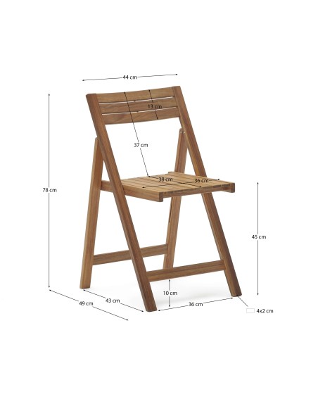 Silla plegable exterior Sadirar, acacia - Kave Home. J0700002MM43