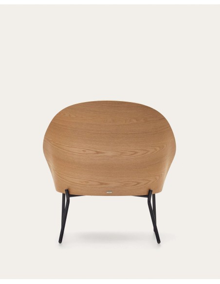 Sillón Eamy gris claro, fresno natural, metal - Kave Home S0900001HE12