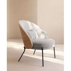 Sillón Eamy gris claro, fresno natural, metal - Kave Home S0900001HE12 2
