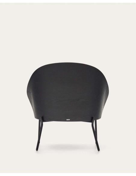 Sillón Eamy gris claro, fresno / metal negro - Kave Home. S0900002HE12