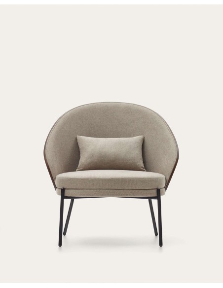 Sillón Eamy marrón claro, fresno wengué, metal Kave Home S0900001HE03