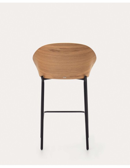 Taburete Eamy gris claro, fresno natural 65cm - Kave Home C0600053HE12