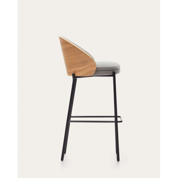 Taburete Eamy gris claro, fresno natural 77cm - Kave Home C0600001HE12 Taburete Eamy gris claro, fresno natural 77cm - Kave Home C0600001HE12