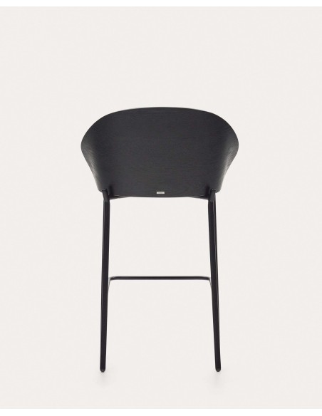 Taburete Eamy gris claro, fresno negro 65 cm - Kave Home. C0600055HE12