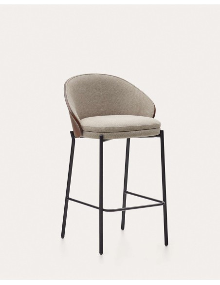 Taburete Eamy marrón claro, fresno wengué 65cm Kave Home. C0600054HE11