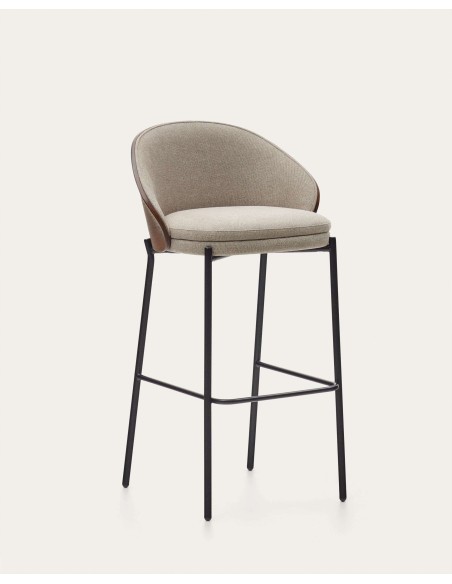 Taburete Eamy marrón claro, fresno wengué 77cm Kave Home C0600001HE033