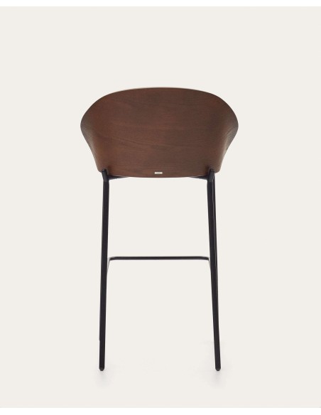 Taburete Eamy marrón claro, fresno wengué 77cm Kave Home C0600001HE033