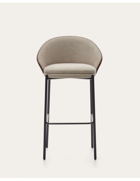 Taburete Eamy marrón claro, fresno wengué 77cm Kave Home C0600001HE033