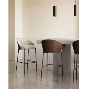 Taburete Eamy marrón claro, fresno wengué 77cm Kave Home C0600001HE033 2