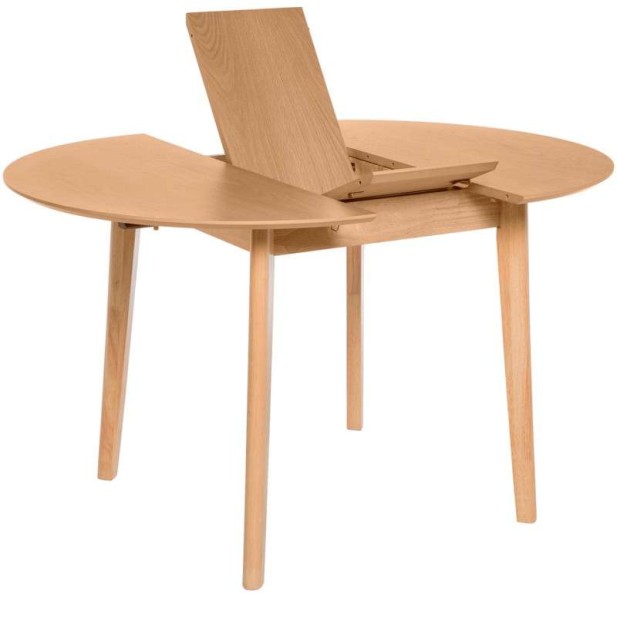 Mesa Extensible HAL Ø100 (100x130) cm, DM / Madera Natural - Vackart. Mesa Extensible HAL Ø100 (100x130) cm, DM / Madera Natural - Vackart.