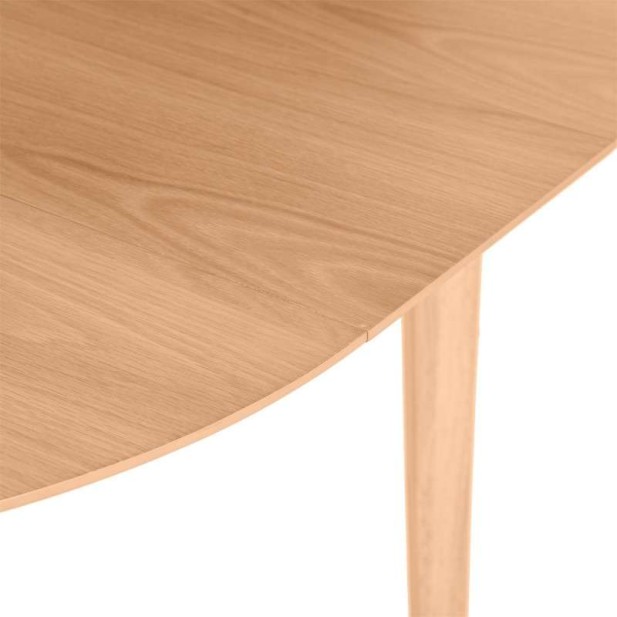 Mesa Extensible HAL Ø100 (100x130) cm, DM / Madera Natural - Vackart. Mesa Extensible HAL Ø100 (100x130) cm, DM / Madera Natural - Vackart.