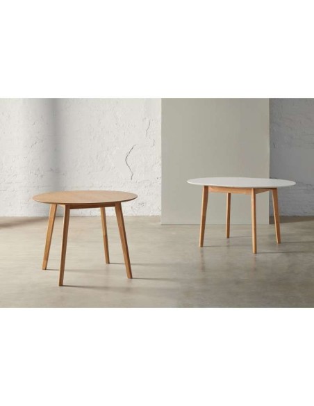 Mesa Extensible HAL Ø100 (100x130) cm, DM / Madera Natural - Vackart.