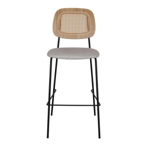 Taburete Alto CARDINAL 75 cm, Metal / Ratán / Textil Arena 2