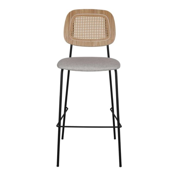 Taburete Alto CARDINAL 75 cm, Metal / Ratán / Textil Arena Taburete Alto CARDINAL 75 cm, Metal / Ratán / Textil Arena