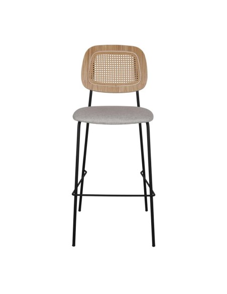 Taburete Alto CARDINAL 75 cm, Metal / Ratán / Textil Arena