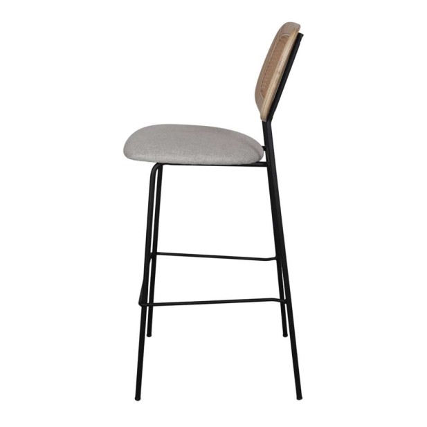 Taburete Alto CARDINAL 75 cm, Metal / Ratán / Textil Arena Taburete Alto CARDINAL 75 cm, Metal / Ratán / Textil Arena