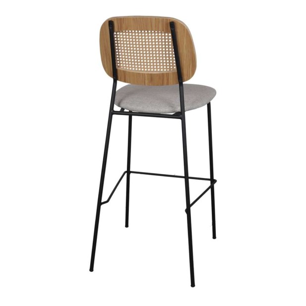 Taburete Alto CARDINAL 75 cm, Metal / Ratán / Textil Arena Taburete Alto CARDINAL 75 cm, Metal / Ratán / Textil Arena