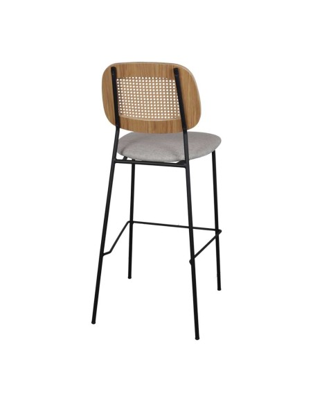 Taburete Alto CARDINAL 75 cm, Metal / Ratán / Textil Arena