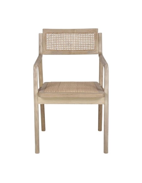 Silla con Brazos ISOS, Madera / Ratán Natural. Vackart
