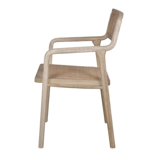 Silla con Brazos ISOS, Madera / Ratán Natural. Vackart