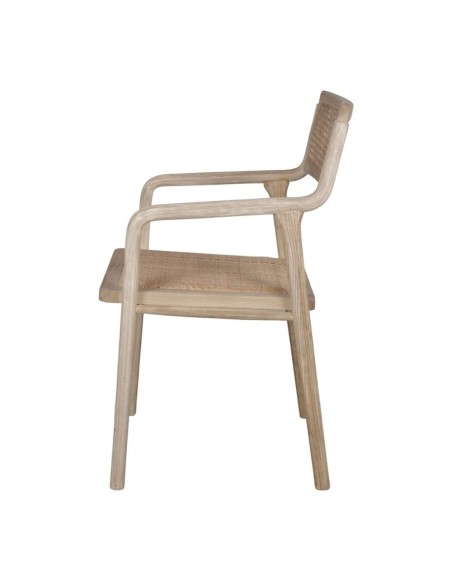 Silla con Brazos ISOS, Madera / Ratán Natural. Vackart