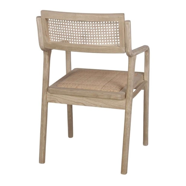 Silla con Brazos ISOS, Madera / Ratán Natural. Vackart