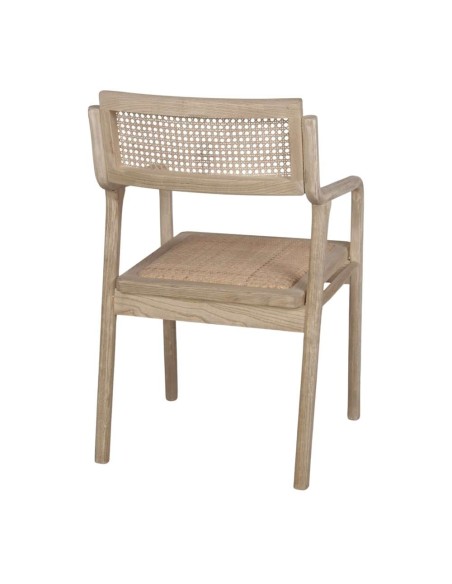 Silla con Brazos ISOS, Madera / Ratán Natural. Vackart