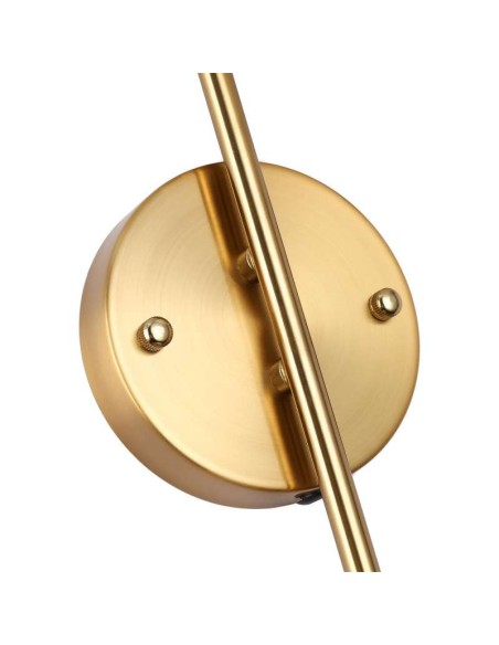 Aplique KLEK con acabado latón con 2 bolas de cristal opalino