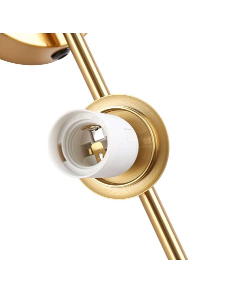 Aplique KLEK con acabado latón con 2 bolas de cristal opalino