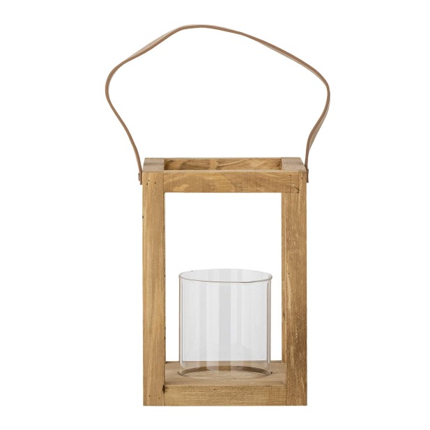 Farol LYRA 20cm Alto, Madera Natural / Cristal - Bloomingville Vackart