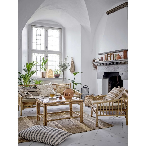 Farol LYRA 20cm Alto, Madera Natural / Cristal - Bloomingville Vackart