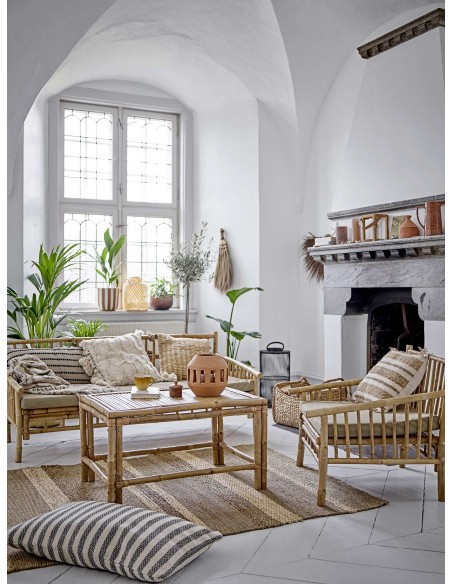 Farol LYRA 20cm Alto, Madera Natural / Cristal - Bloomingville Vackart