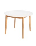 Mesa Extensible HAL Ø100 (100x130) x 76 cm, DM Blanco / Madera Natural