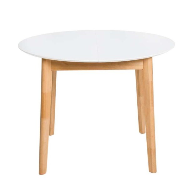 Mesa Extensible HAL Ø100 (100x130) cm, DM Blanco / Madera - Vackart Mesa Extensible HAL Ø100 (100x130) cm, DM Blanco / Madera - Vackart