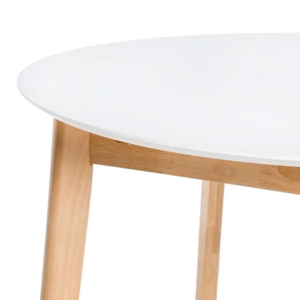 Mesa Extensible HAL Ø100 (100x130) cm, DM Blanco / Madera - Vackart Mesa Extensible HAL Ø100 (100x130) cm, DM Blanco / Madera - Vackart